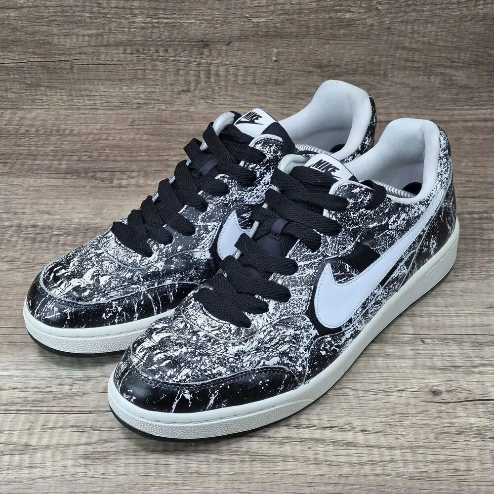 Nike Tiempo 94 FC Splashed Men's Size 13 Black White Leather Shoes 685199-002
